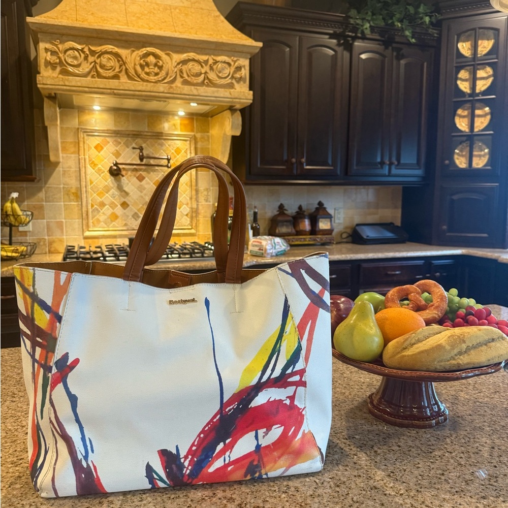 Desigual Multicolor Artistic Tote Bag